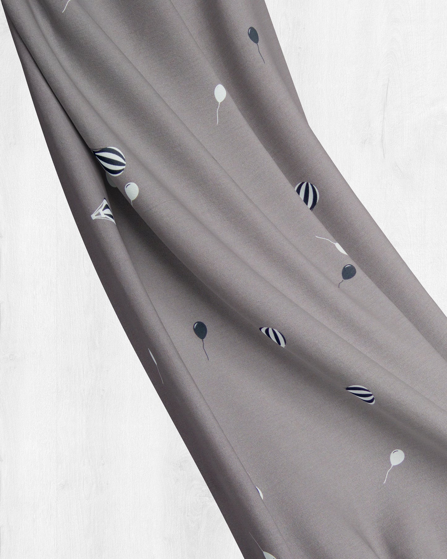 Grey Satin Baloon print