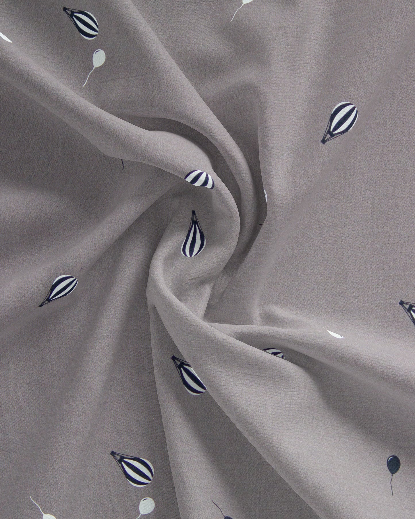 Grey Satin Baloon print